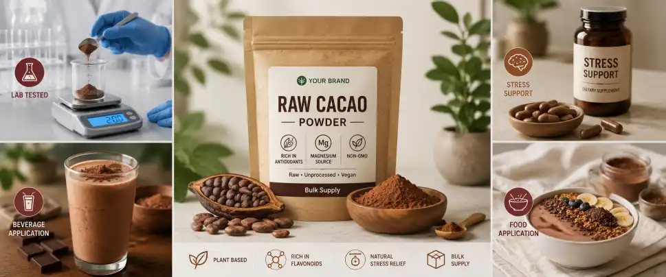 pure raw cacao powder