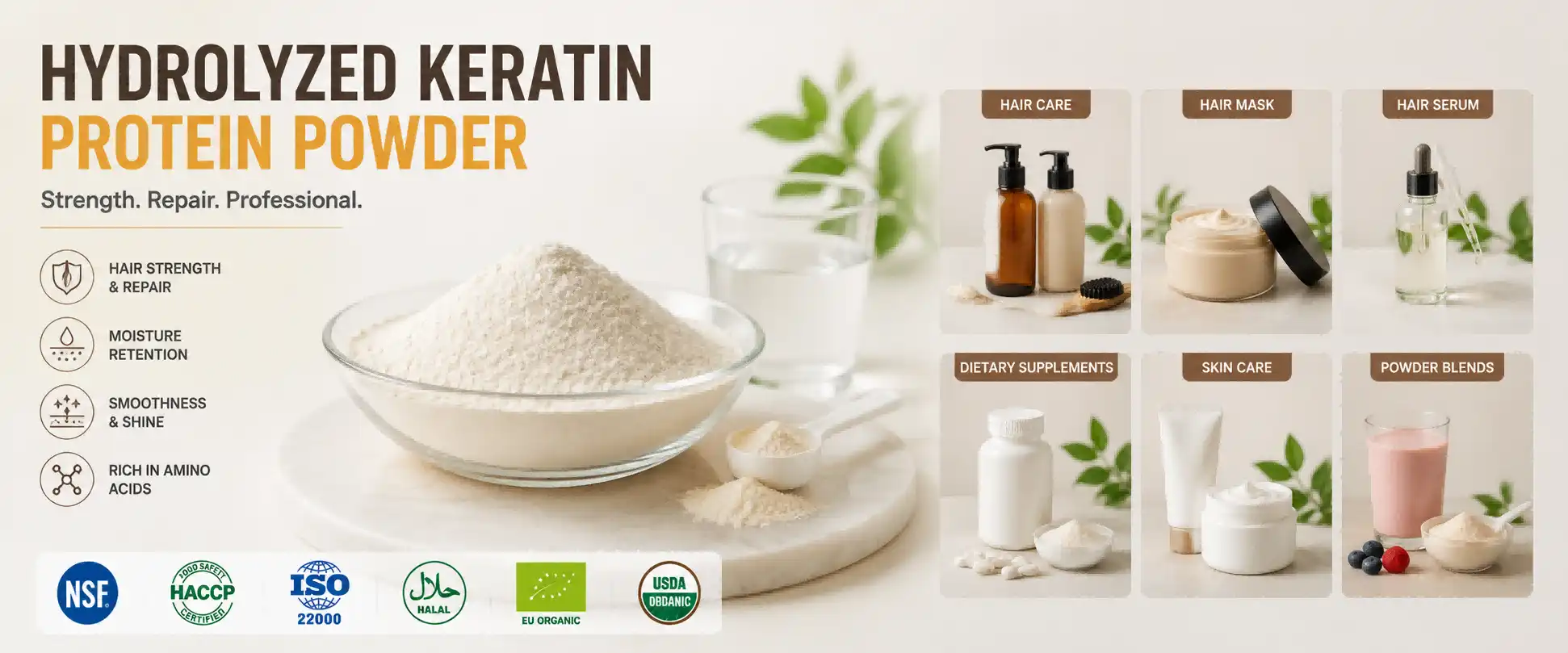 Hydrolyzed Keratin Protein Powder Hydrolyzed Keratin Protein Powder